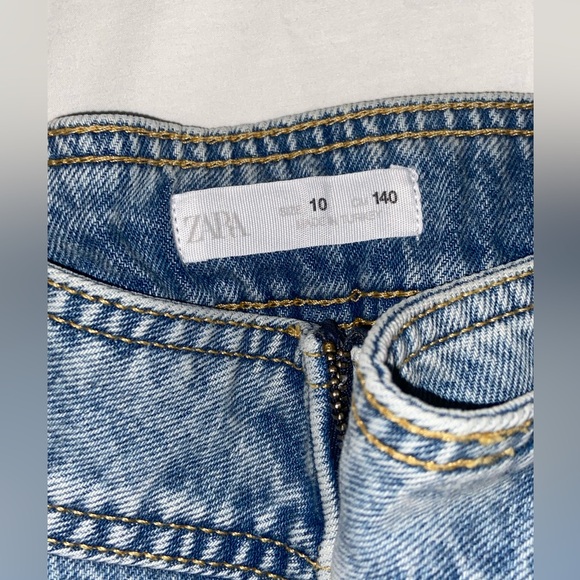 Zara Jean skort denim shorts pleated button snap high waist blue little girls - Picture 5 of 9